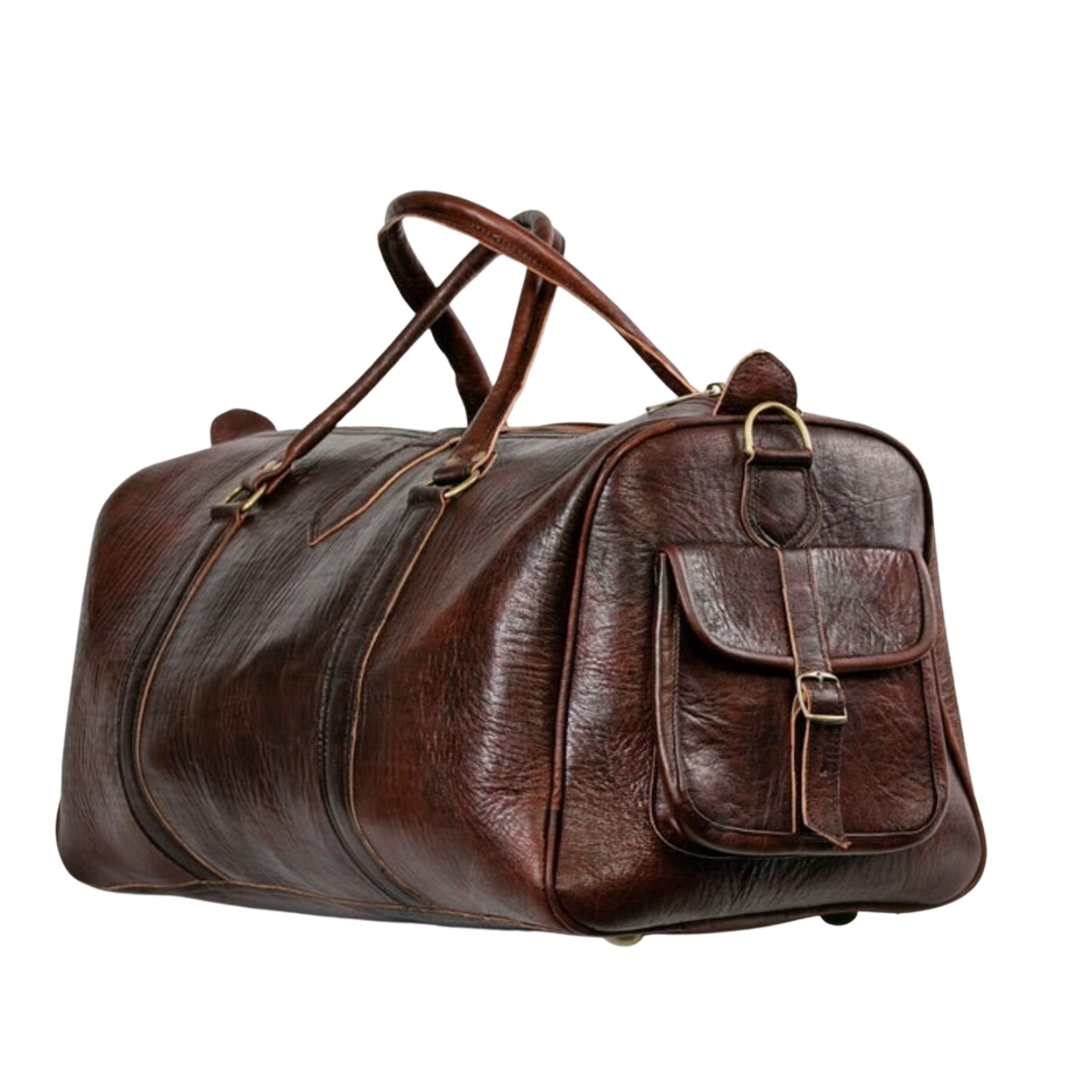 Leather bag Side Pockets For Travel Lovers