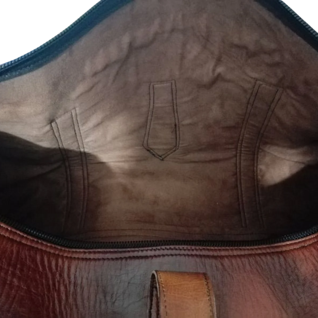 Leather bag Side Pockets For Travel Lovers