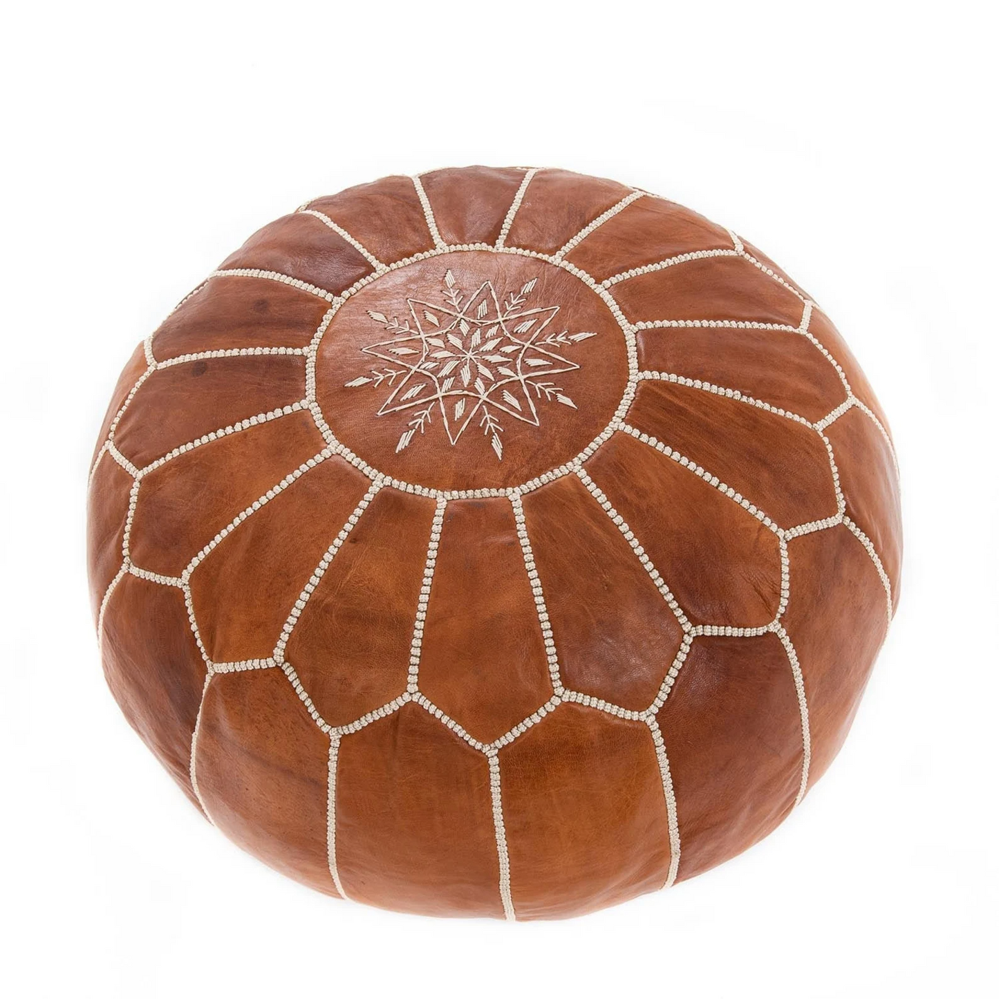 Round Leather Poufs