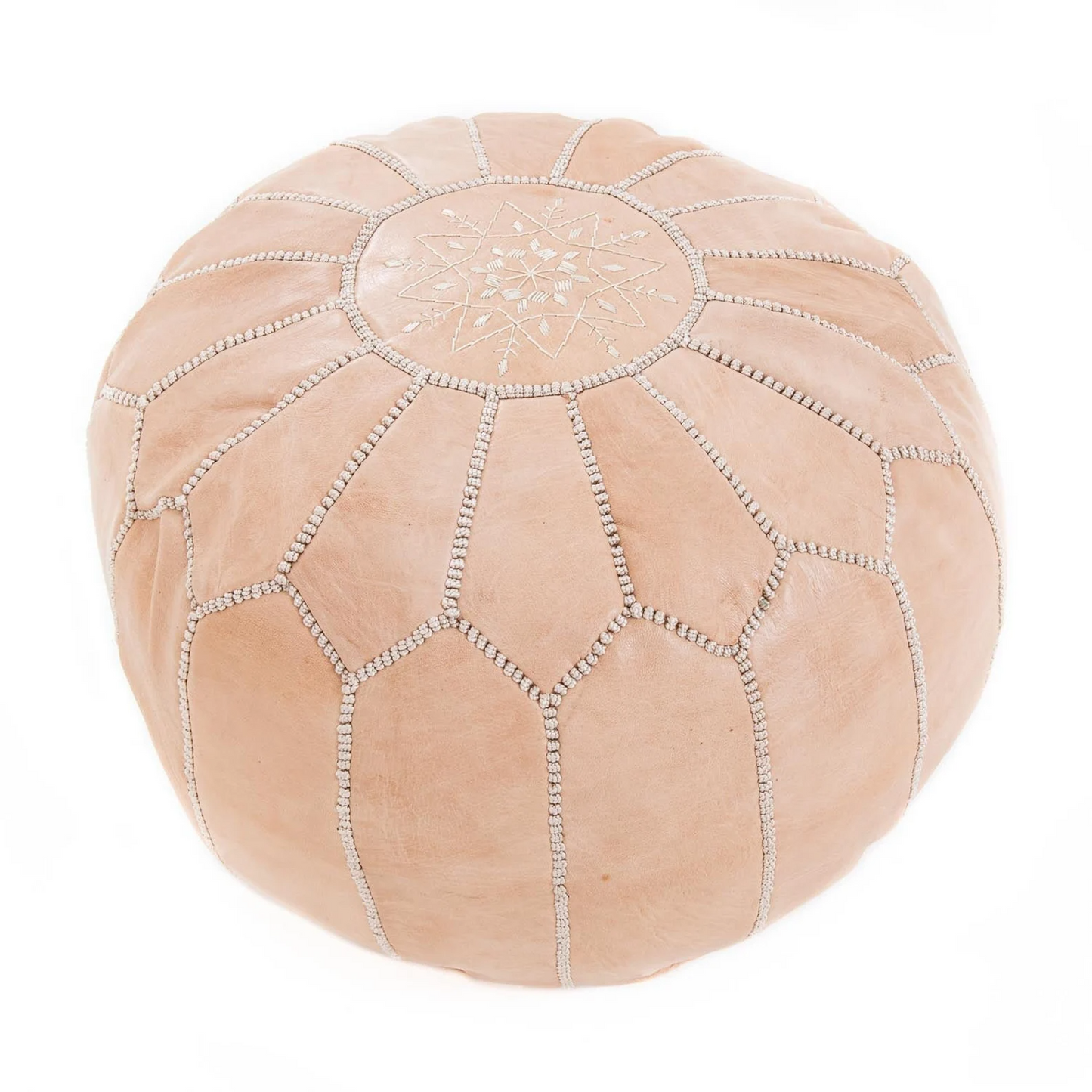 Round Leather Poufs