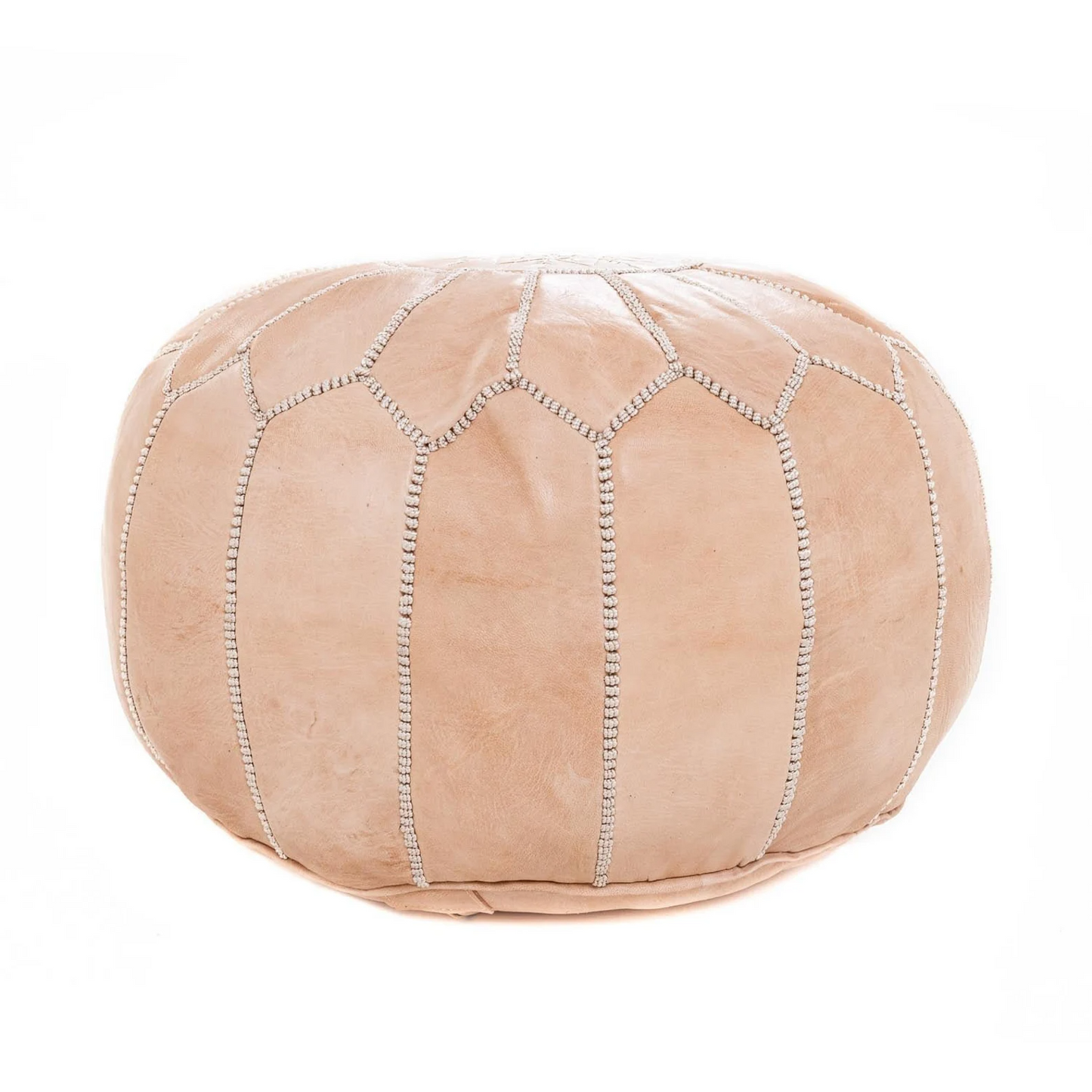 Round Leather Poufs