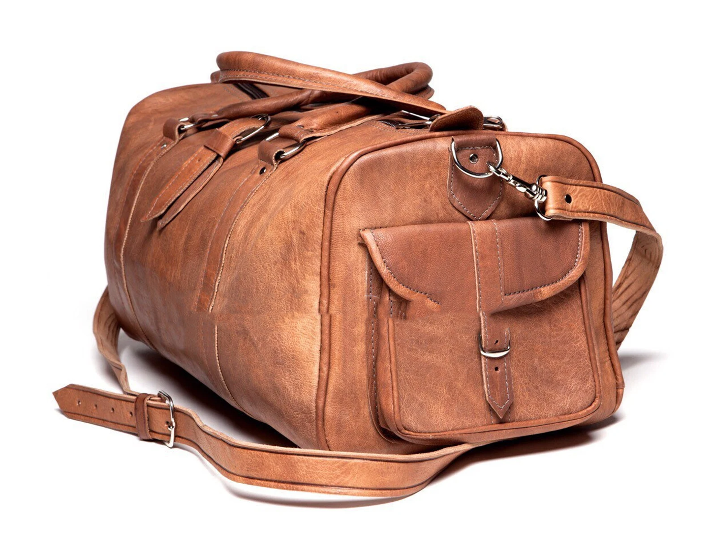 Leather bag Side Pockets For Travel Lovers