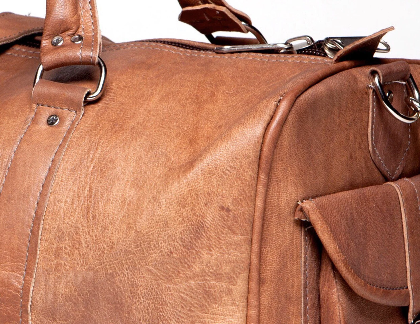 Leather bag Side Pockets For Travel Lovers